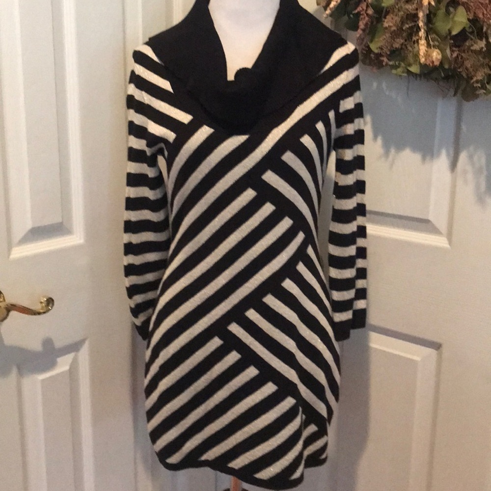 White House Black Market black & shimmer sweater